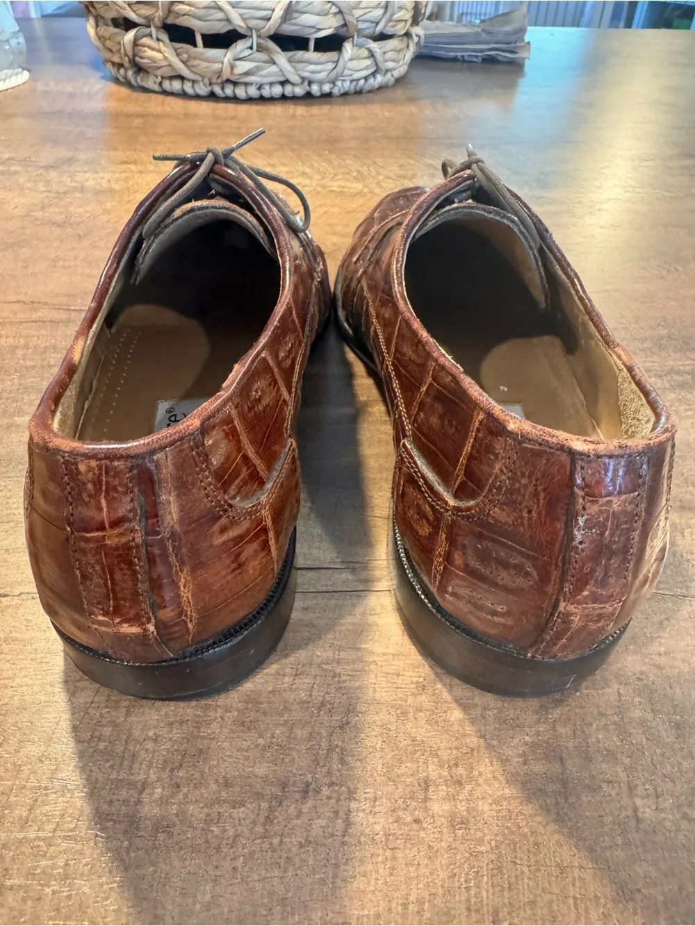 Belvedere Florence Men’s 11 M Genuine Crocodile Leather Brown Oxford Shoes Italy